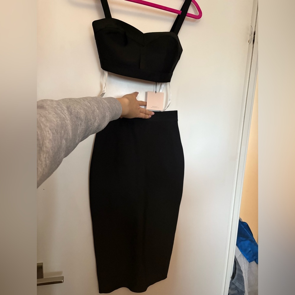 Superdown Black Pencil Skirt and top